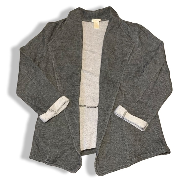 Women's Gray Oversized Cotton-Polyester Jacket By Matty M, Size X-Large - Picture 2 of 3